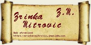 Zrinka Mitrović vizit kartica
